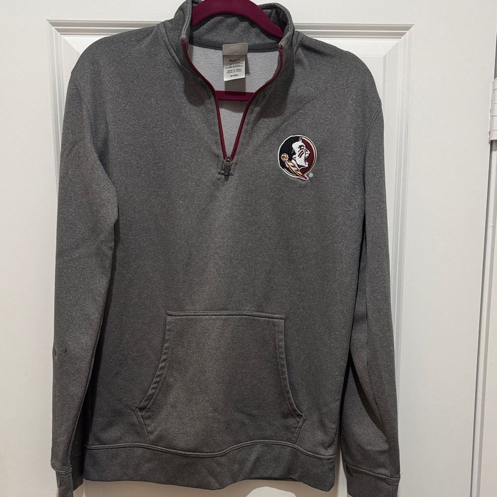 Knights Apparel Florida State Charcoal Zip-Up Men's Sweater